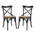 thumbnail image 1 of Modern Contemporary Urban Design Dining Kitchen Room Side Chair, Set of Two, Wood, Black, 1 of 5