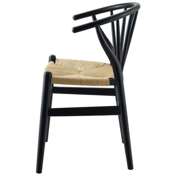 Modern Contemporary Urban Design Dining Kitchen Room Side Chair, Wood, Black