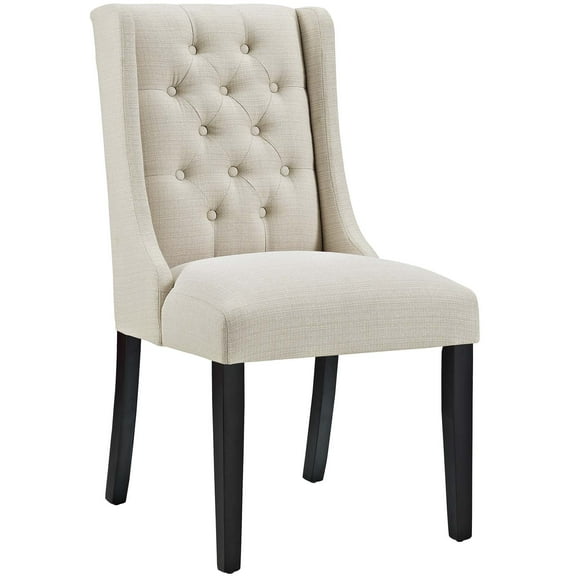 Modern Contemporary Urban Design Kitchen Room Dining Chair, Beige, Fabric Wood