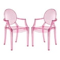 thumbnail image 1 of Modern Contemporary Urban Design Kitchen Room Dining Chair ( Set of Two), Pink, Plastic, 1 of 5