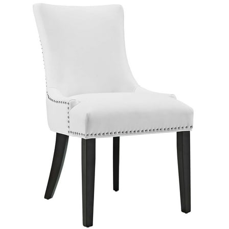 Modern Contemporary Urban Design Kitchen Room Dining Chair, White, Faux Leather