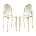 thumbnail image 1 of Modern Contemporary Urban Design Kitchen Room Dining Chairs ( Set of Two), Yellow, Plastic, 1 of 4