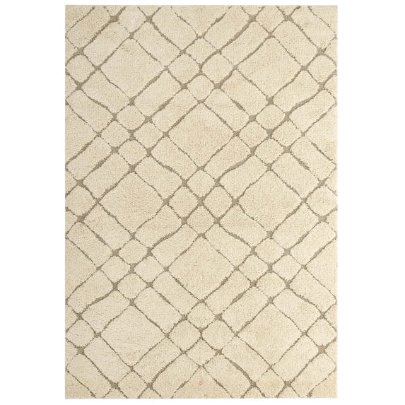 Modern Contemporary Urban Design Living Lounge Room Area Rug Runner Floor Carpet, Fabric, Multi Beige