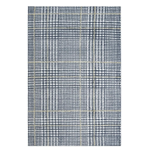 Modern Contemporary Urban Design Living Lounge Room Area Rug Runner Floor Carpet, Fabric, Multi Blue
