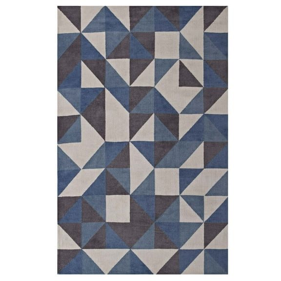 Modern Contemporary Urban Design Living Lounge Room Area Rug Runner Floor Carpet, Fabric, Multi Blue