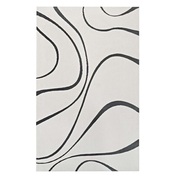 Modern Contemporary Urban Design Living Lounge Room Area Rug Runner Floor Carpet, Fabric, Multi Grey Gray