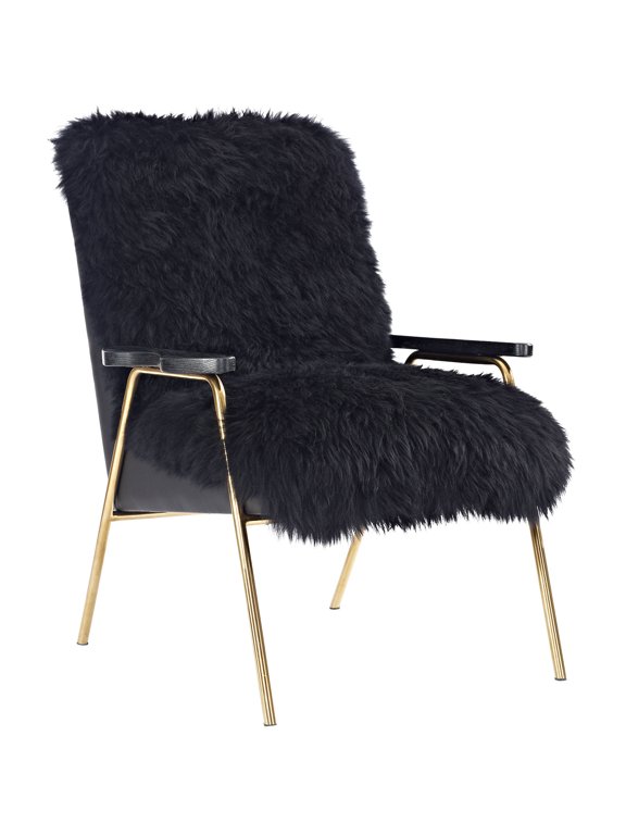 ern Contemporary Urban Design Living Lounge Room Armchair, Black, Fabric Wool