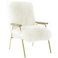 thumbnail image 1 of Modern Contemporary Urban Design Living Lounge Room Armchair, White, Fabric Wool, 1 of 4