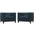 thumbnail image 1 of Modern Contemporary Urban Design Living Lounge Room Armchairs ( Set of Two), Navy Blue, Fabric, 1 of 5
