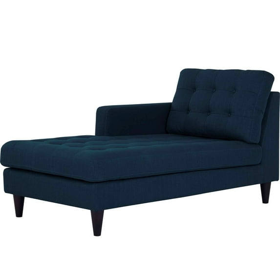 Modern Contemporary Urban Design Living Lounge Room Left Arm Chaise Lounge Chair, Navy Blue, Fabric