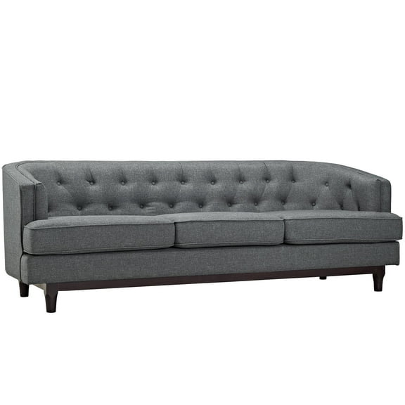 Modern Contemporary Urban Design Living Lounge Room Sofa, Grey Gray, Fabric