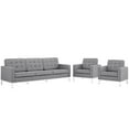 thumbnail image 1 of Modern Contemporary Urban Design Living Lounge Room Sofa Set ( Set of Three), Grey Gray, Fabric, 1 of 6