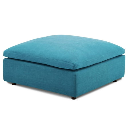 Modern Contemporary Urban Design Living Room Lounge Club Lobby Accent Chair Ottoman, Fabric, Aqua Blue