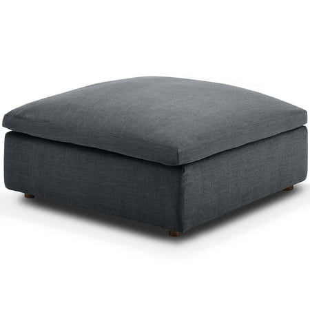 Modern Contemporary Urban Design Living Room Lounge Club Lobby Accent Chair Ottoman, Fabric, Grey Gray