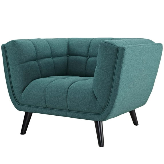 Modern Contemporary Urban Design Living Room Lounge Club Lobby Armchair Accent Chair, Fabric, Aqua Blue