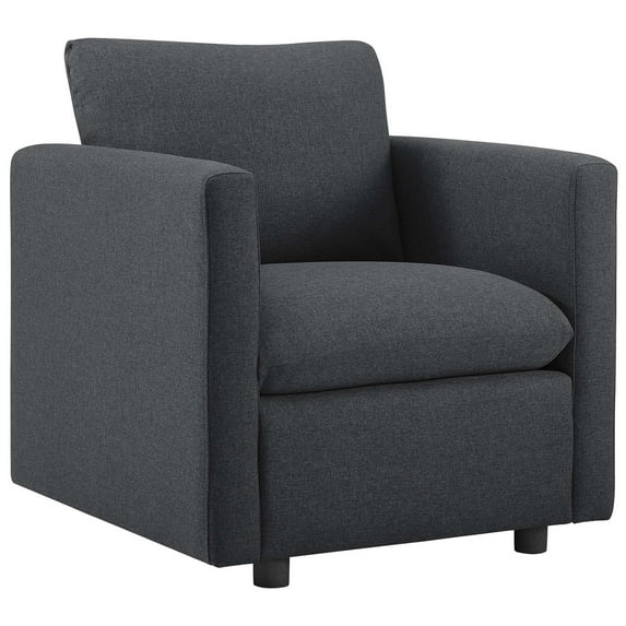 Modern Contemporary Urban Design Living Room Lounge Club Lobby Armchair Accent Chair, Fabric, Grey Gray
