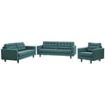 thumbnail image 1 of Modern Contemporary Urban Design Living Room Lounge Club Lobby Armchair and Lovesea and Sofa Set, Fabric, Aqua Blue, 1 of 8