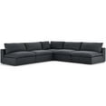 thumbnail image 1 of Modern Contemporary Urban Design Living Room Lounge Club Lobby Sectional Sofa Set, Fabric, Grey Gray, 1 of 7