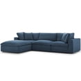 thumbnail image 1 of Modern Contemporary Urban Design Living Room Lounge Club Lobby Sectional Sofa Set, Fabric, Navy Blue, 1 of 8