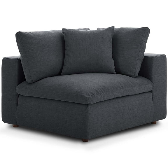 Modern Contemporary Urban Design Living Room Lounge Club Lobby Sofa Corner Chair, Fabric, Grey Gray