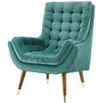 thumbnail image 1 of Modern Contemporary Urban Design Living Room Lounge Club Lobby Tufted Accent Chair, Velvet Fabric, Aqua Blue, 1 of 6
