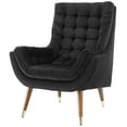 thumbnail image 1 of Modern Contemporary Urban Design Living Room Lounge Club Lobby Tufted Accent Chair, Velvet Fabric, Black, 1 of 6