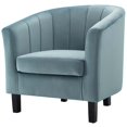 thumbnail image 1 of Modern Contemporary Urban Design Living Room Lounge Club Lobby Tufted Armchair Accent Chair, Velvet Fabric, Light Blue, 1 of 6
