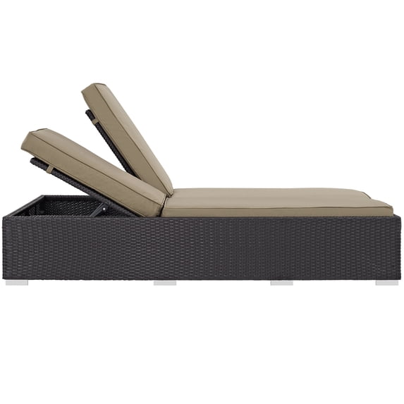Modern Contemporary Urban Design Outdoor Patio Balcony Chaise Lounge Chair, Brown, Rattan