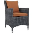 thumbnail image 1 of Modern Contemporary Urban Design Outdoor Patio Balcony Dining Chair, Orange, Rattan, 1 of 3