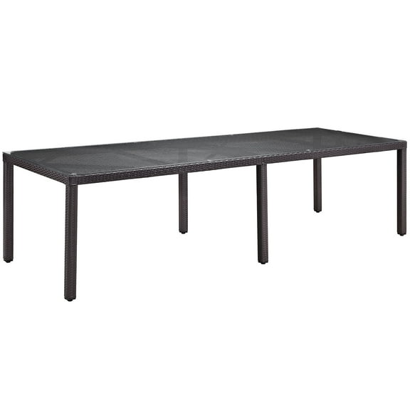 Modern Contemporary Urban Design Outdoor Patio Balcony Dining Table, Brown, Rattan
