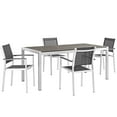 thumbnail image 1 of Modern Contemporary Urban Design Outdoor Patio Balcony Five PCS Dining Chairs and Table Set, Black, Aluminum, 1 of 7