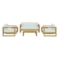 thumbnail image 1 of Modern Contemporary Urban Design Outdoor Patio Balcony Garden Furniture Lounge Chair, Sofa and Table Set, Wood, White Natural, 1 of 9
