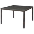 thumbnail image 1 of Modern Contemporary Urban Design Outdoor Patio Balcony Garden Furniture Lounge Dining Table, Rattan Wicker Glass, Brown, 1 of 3
