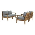 thumbnail image 1 of Modern Contemporary Urban Design Outdoor Patio Balcony Garden Furniture Lounge Sofa and Chair Set, Wood, Grey Gray Natural, 1 of 8