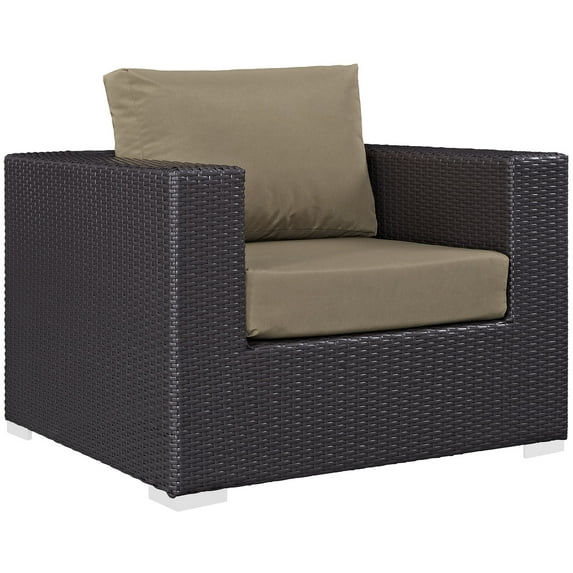 Modern Contemporary Urban Design Outdoor Patio Balcony Lounge Chair, Brown, Rattan