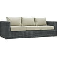 thumbnail image 1 of Modern Contemporary Urban Design Outdoor Patio Balcony Sofa, Beige, Rattan, 1 of 5