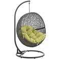 thumbnail image 1 of Modern Contemporary Urban Design Outdoor Patio Balcony Swing Chair, Green, Rattan, 1 of 5
