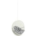 thumbnail image 1 of Modern Contemporary Urban Design Outdoor Patio Balcony Swing Chair, Grey White Gray, Rattan, 1 of 3
