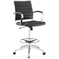 thumbnail image 1 of Modern Contemporary Urban Design Work Home Office Office Chair, Black, Faux Leather, 1 of 4