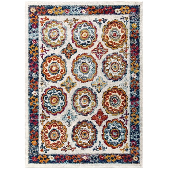 Modern Contemporary Urban Living Lounge Room Area Rug Runner Floor Carpet, Moroccan Distressed Vintage Style, Fabric, Antique Orange