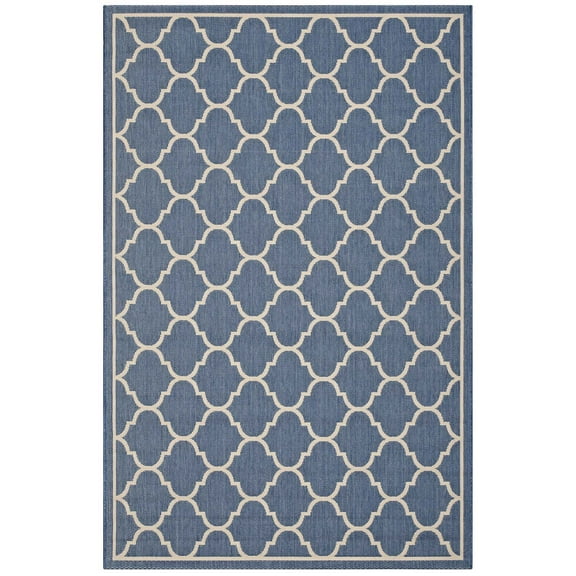 Modern Contemporary Urban Living Lounge Room, Indoor and Outdoor Area Rug Runner Floor Carpet, Moroccan Style, Fabric, Multi Blue