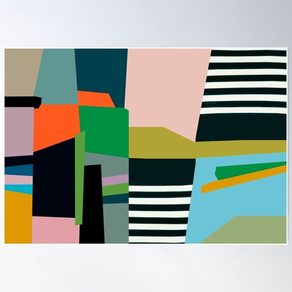 Modern Contemporer Black Stripes Poster Wall Art, Modern Wall Decor For Living Room Bedroom, 8x12 UNFRAMED