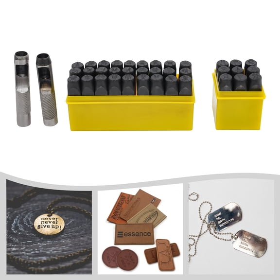 Modern Convenient Storage Cost-effective Black Yellow Metal Hand Stamp Punches Kit for Jewelry Making