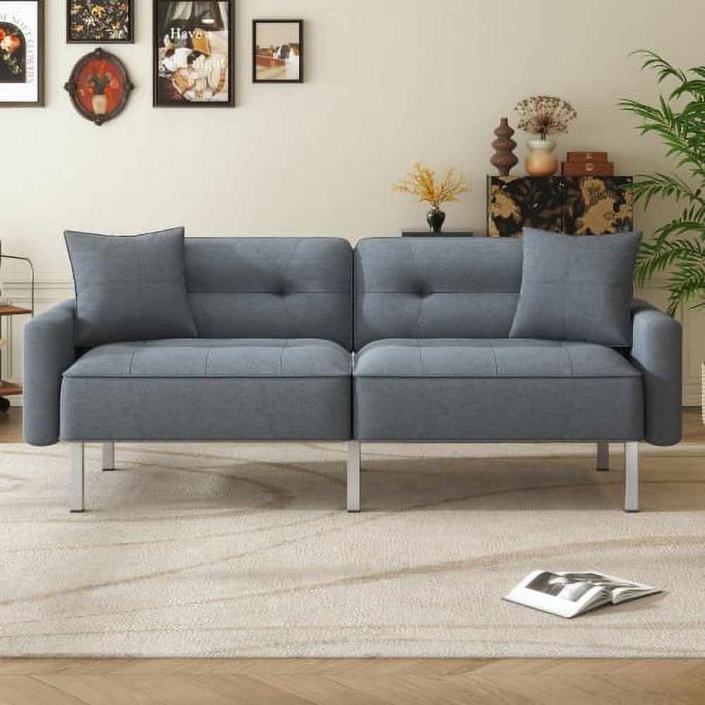 Modern Convertible Folding Futon Sofa bed with Adjustable Backrest ...