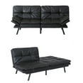 thumbnail image 1 of Modern Convertible Futon Couch Sofa Bed, Folding Sleeper Sofa Memory Foam Couch Loveseat Sleeper Daybed with Adjustable Armrest and Backrest for Living Room,Offices, Apartments, Black PU, 1 of 7