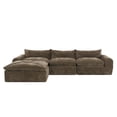 thumbnail image 1 of Modern Convertible L-Shaped Sectional Sofa, Chenille Upholstered Fully Compressed Modular Couch With Movable Ottoman for Living Room Apartment Office, 1 of 17