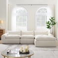 thumbnail image 1 of Modern Convertible L-Shaped Sectional Sofa, Chenille Upholstered Fully Compressed Modular Couch With Movable Ottoman for Living Room Apartment Office, 1 of 18