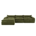 thumbnail image 1 of Modern Convertible L-Shaped Sectional Sofa, Chenille Upholstered Fully Compressed Modular Couch With Movable Ottoman for Living Room Apartment Office, 1 of 17