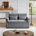 thumbnail image 1 of Modern Convertible Loveseat Sleeper Sofa with Adjustable Backrest & Pull-Out Twin Bed, High-Density Foam Cushions, Lumbar Support Pillows, Perfect for Small Apartments & Living Rooms, 500 lb Capacity, 1 of 9