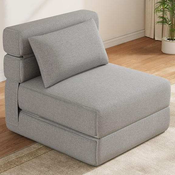 Modern Convertible Sleeper Chair with Upgraded Pillow, Foldable Memory Foam Sleepers, Comfy Floor Sofa